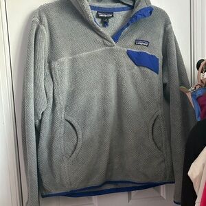 Patagonia Gray Fleece with Blue Trim